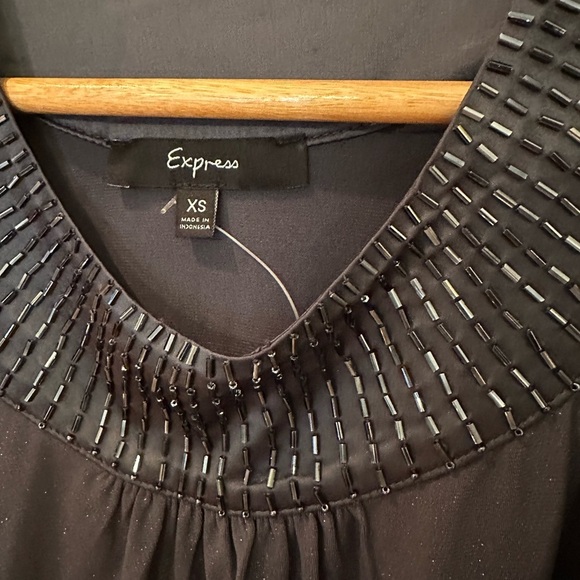 EXPRESS Flapper style mini cocktail dress with pockets | Shimmer Grey - Picture 8 of 8